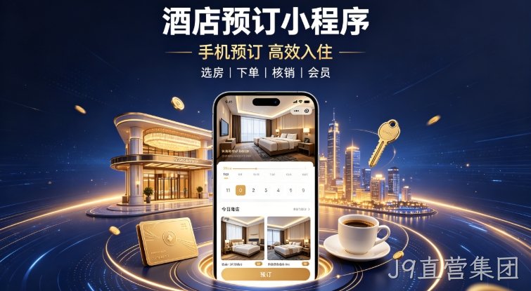 酒店自营预订小程序定制开发实战案例|J9直营集团本地门店私域小程序开发运营全解析